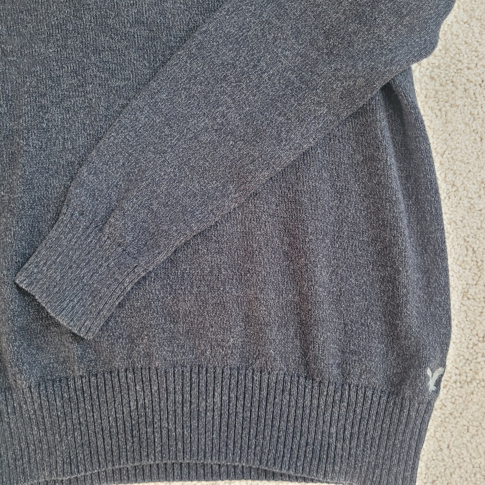 American Eagle Quarter Zip Pullover Sweater Athletic Fit Casual L‎ 100% Cotton - Picture 8 of 8